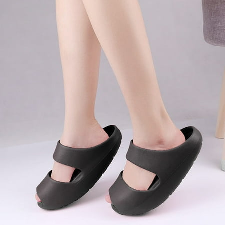 

GXSR 1 Pair EVA Open Toe Soft Swing Slippers Non-Slip Soft Shower Spa Bath Pool Gym House Wedge Sandals Massage Shoes for Indoor & Outdoor