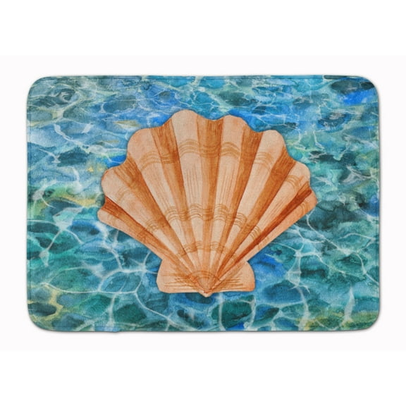 Scallop Shell and Water Machine Washable Memory Foam Mat