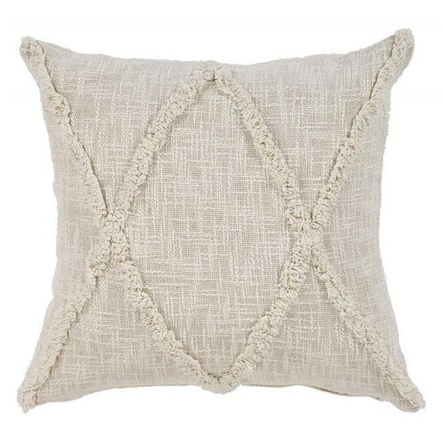 LR Resources PILLO07324NATFFPL Coussin à Coussin Carré en Ivoire Rafraîchissant - Naturel