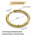 thumbnail image 6 of Turandoss 8mm Cartilage Earring Surgical Stainless Steel Hoop Men Tiny Small Huggie Earrings Helix Rook Daith Tragus Piercing Jewelry Sleeper Second Hole Earring for Women 20G Gifts for Men Him, 6 of 7