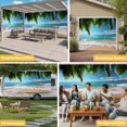 thumbnail image 6 of Ocean Beach Garage Door Cover Banner 7 x 16 FT, Palm Trees Summer Tropical Island Seaside Garage Door Curtains Backdrop with Grommets for Indoor Outdoor Wall Party Porch Yard Decorations Background, 6 of 9