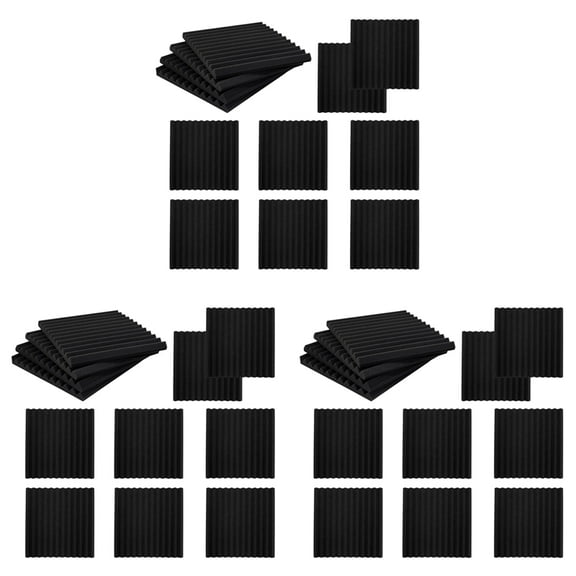 36 Pack Self-Adhesive Acoustic Panels, Sound Proof Foam Panels, High Density Soundproofing Wall Panels (Black)