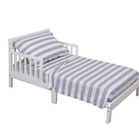 NoJo 3 Pc Toddler Sheet Set - Grey and White Stripe