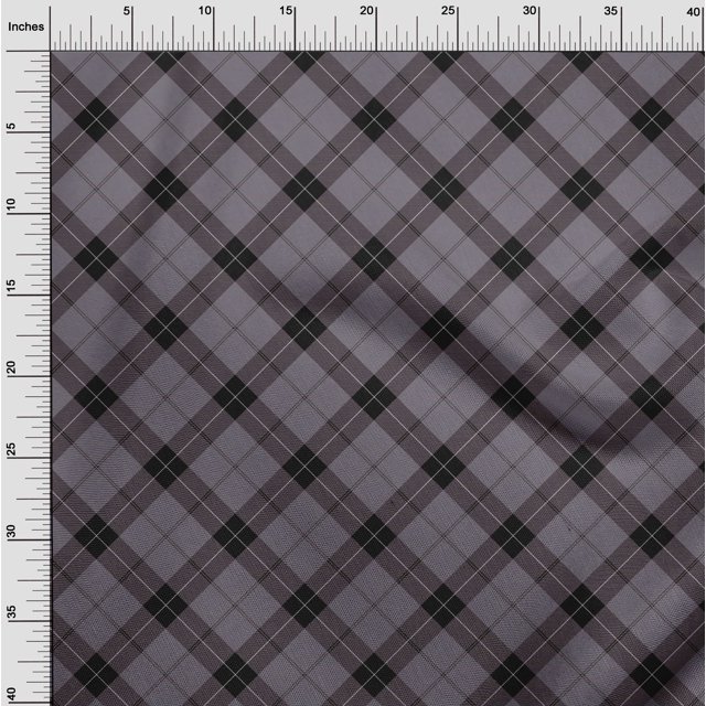 oneOone Viscose Jersey Fabric Tartan Check Print Sewing Fabric BTY 60 Inch Wide