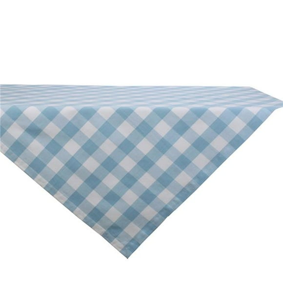 Design Imports CAMZ11563 40 x 40 in. Light Blue Buffalo Check Table Topper