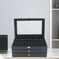 thumbnail image 6 of 36-Slot Pen Display Box Leather Pen Display Case Fountain Pen Storage Box Black, 6 of 13
