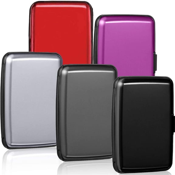 AURORA TRADE 5PACK RFID Blocking Credit Card Protector,RFID Blocking Aluminum Wallets for Women & Men Card Holder for Metal ID Credit Cards Case Business Card Holders