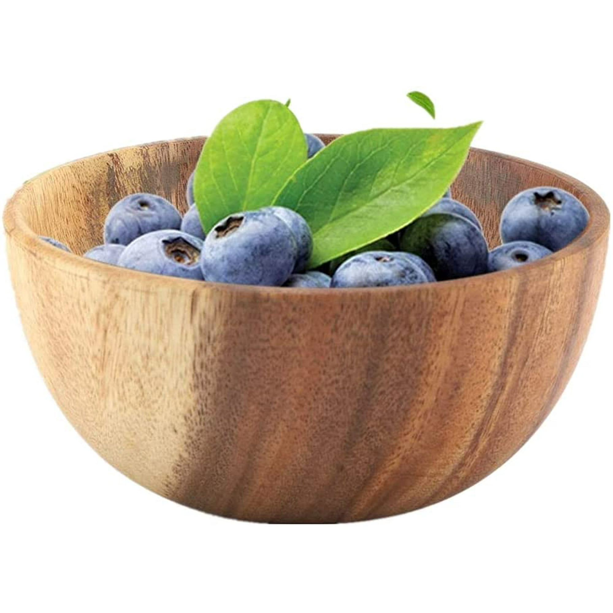 Bol En Bois D'acacia Massif, Fabriqué à La Main, Grand Bol Rond Classique En Bois D'acacia Pour Salade, Soupe, Salle à Manger, Ustensiles De Cuisine (20 X 7 Cm