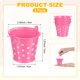 thumbnail image 3 of Uxcell Paquete de 3 Cubos Metálicos Pequeños con Asa, 2.4 x 2 Pulgadas Cubos Mini de Hierro para Jardineras/Plantas de Granja [Lunares, Magenta], 3 of 6