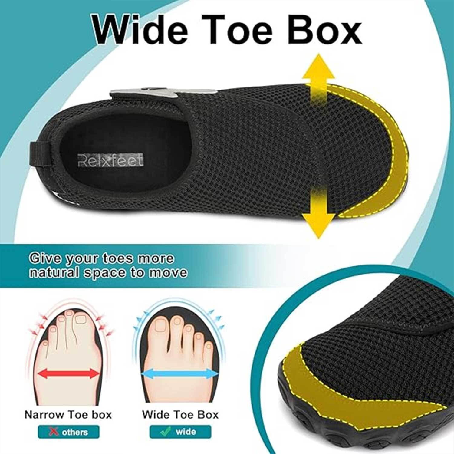 Leisfit Women Men Wide Diabetic Barefoot Shoes Adjustable Walking Sneakers