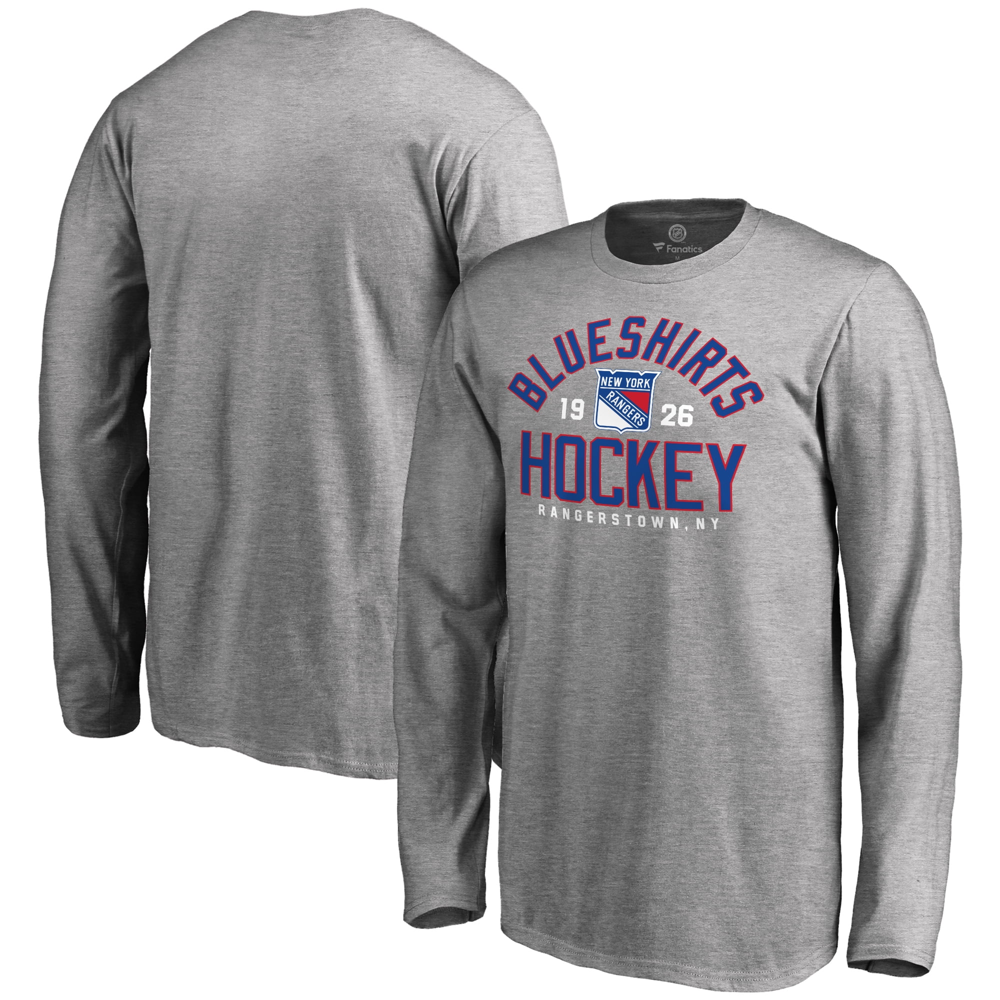 New York Rangers Youth Hometown Collection Blue Shirts Hockey Long Sleeve T-Shirt Ash by Football Fanatics/Ruppshirts