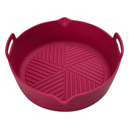 

Air Fryer Silicone Pot | Reusable Silicone Air Fryer Tray Food Safe Air Fryers Oven Accessories | Parchment Liner Paper Replacement Silicone Baking Pan for Air Fryer Oven