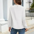 thumbnail image 5 of tklpehg Womens Tops Lightweight Loose Fit Blouse Ladies Tops Crewneck Classic Solid Colors Comfortable Long Sleeve Shirts Casual Tee Shirt White M, 5 of 7
