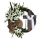 thumbnail image 1 of Corona de cruz de Pascua, corona para puerta de entrada, guirnalda decorativa, flores artificiales para 40cm Blanco, 1 of 9