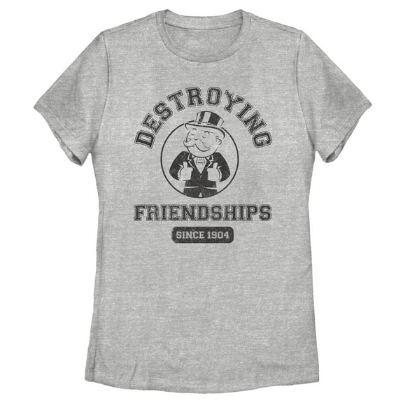 Women's Monopoly Destroying Friendships Since 1904  Graphic Tee Athletic Heather 2X Large
