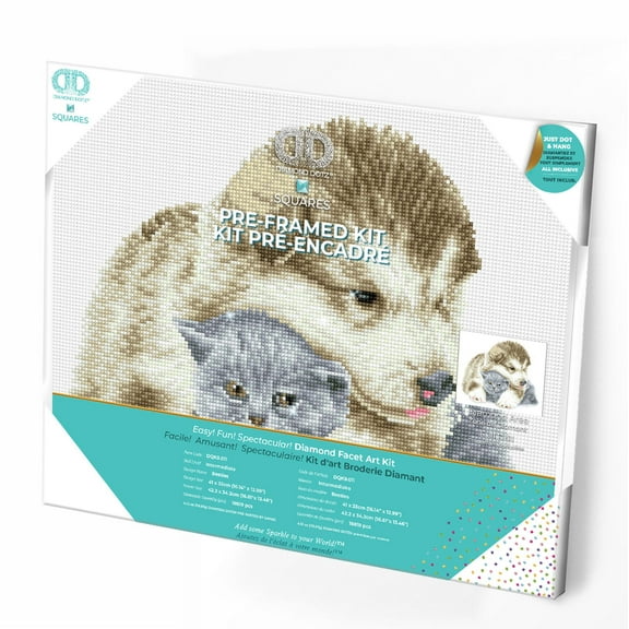 Diamond Dotz Besties - Pre-Framed Kit Animal Diamond Painting Kits for Adults - Diamond Art Kits a Relaxing Creative Craft Kit with Dotz Gems 16"x13"