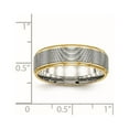 thumbnail image 6 of Chisel Stainless Steel Polished Yellow IP-plated 6mm Grooved Band, 6 of 7