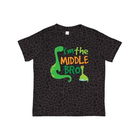 

Inktastic Middle Brother Boy Dinosaur Announcement Gift Toddler Boy Girl T-Shirt