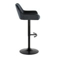 thumbnail image 5 of Daniella Adjustable Bar Stool, Black Bar Stools, Bar Chairs, Swivel Bar Stools, Bar Stools Set of 2 (Black Velvet, Rounded T Footrest), 5 of 6