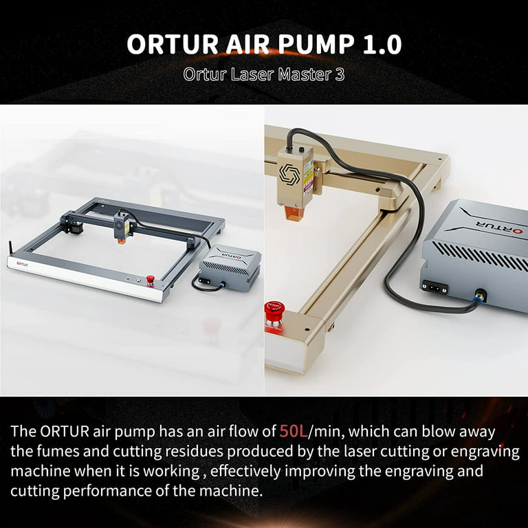 ORTUR Air Assist Pump, Adjustable 50L/min Output Air Pump Assist