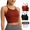 Black + Caramel, variant on WQD 2 Pack Sports Bras for Women Crisscross Back Ribbed Knit Crop Top High Support Wirefree Padded Workout Yoga Bra Comfortable Athletic Tank Top for Gym Running Training
