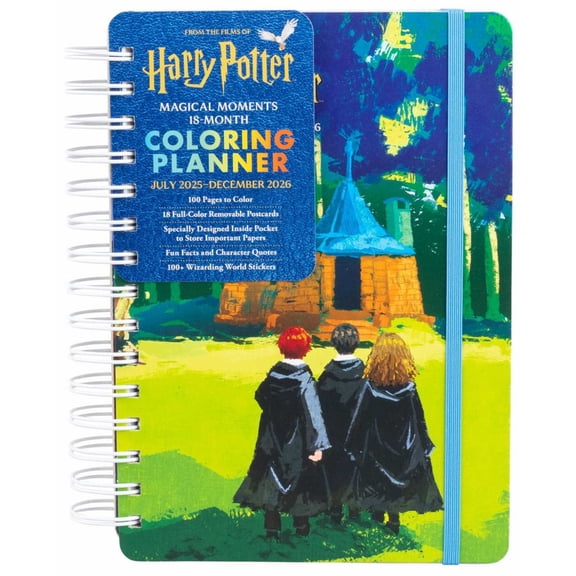 2026 Harry Potter Magical Moments 18-Month Coloring Planner (Spiral-Bound)