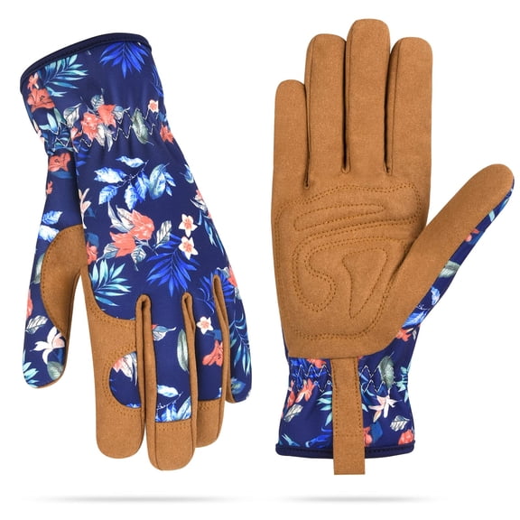 Womens Gardening Weeding Working Gloves, Leather Garden Glove for Women Thorn Proof No Stab for Digging, Planting,Pruning (one size fits all)