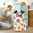 thumbnail image 5 of Yayeee Freestanding Laundry Hamper with Handle Collapsible Large Storage Basket for Clothes, Gray Autumn Leaves, 5 of 7
