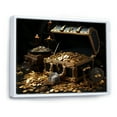 thumbnail image 2 of Designart "Pirate's Treasure Gold Coins II" People Framed Wall Art - Modern Yellow Pirate Entryway Framed Wall Art, 2 of 6