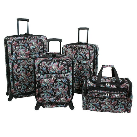 World Traveler 4-Piece Rolling Expandable Spinner Luggage Set