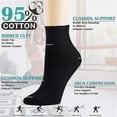 thumbnail image 3 of Goyoma 6 Pairs Ankle Cotton Athletic Socks Comfortable wicking Crew Socks for Women and Men, 100% Cotton,Color:Black,Uniform Size, 3 of 5