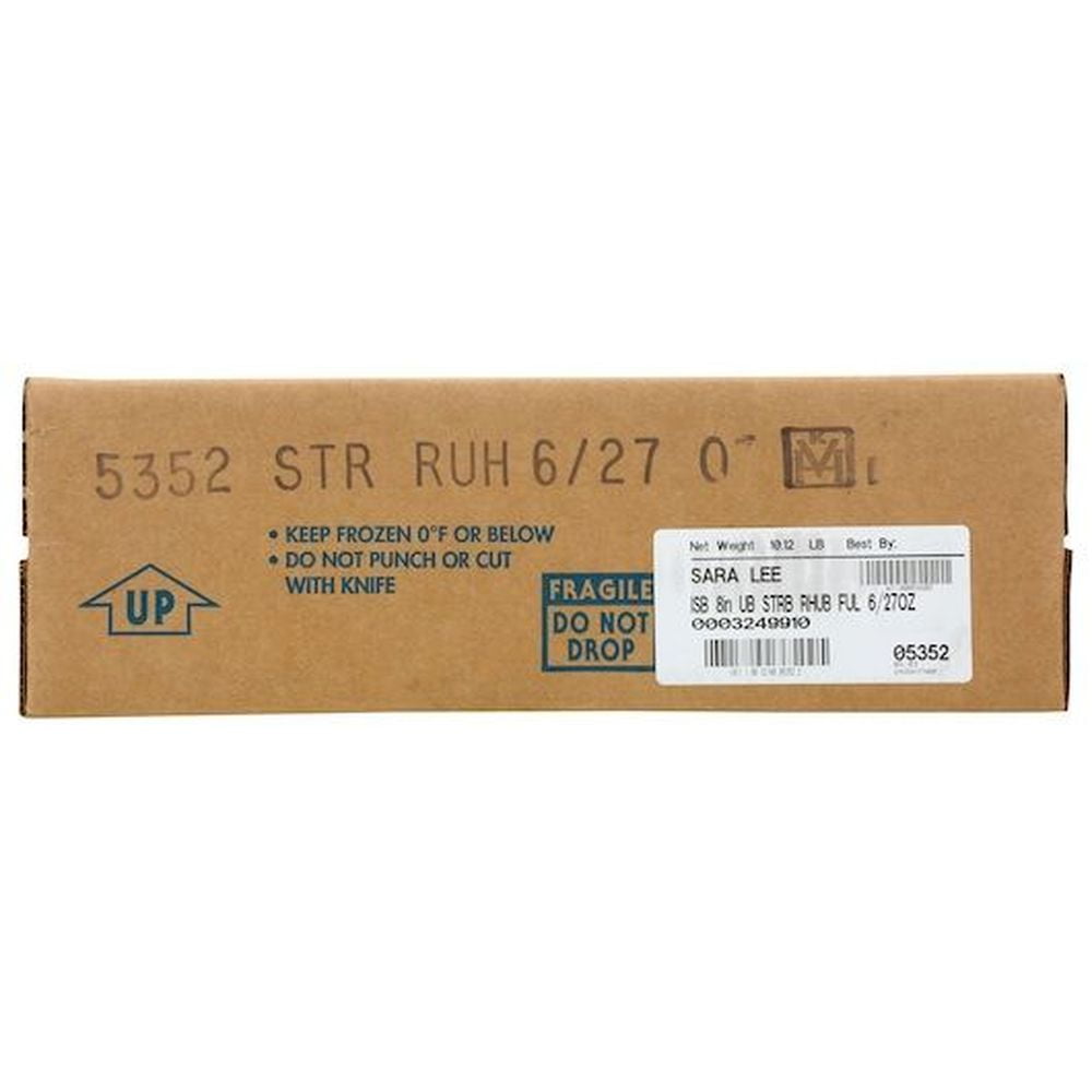 Chef Pierre 8 inch Unbaked Strawberry Rhubarb Fruit Pie, 27 Ounce -- 6 per case
