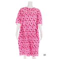 thumbnail image 1 of Robe de Flanelle Adaptative pour Femmes (Grande, Pois Colorés avec Fond Rose - 01), 1 of 1