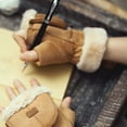 thumbnail image 2 of yingyy Cozy For 2 Winter Faux Flip Colors Warm With Mittens For Women Gloves Mittens Trendy Pairs Mittens For Weather Black, 2 of 6