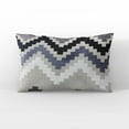 thumbnail image 2 of Plutus Opulence Zigzag Stripe Blue Black White Velvet Luxury Throw Pillow, 2 of 5