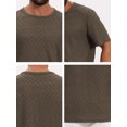 thumbnail image 7 of DARING DIVA Men's Knitted T-Shirts Short Sleeve Crew Neck Jacquard T-Shirt S Brown, 7 of 7