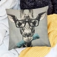 thumbnail image 2 of Patifu Giraffe Pillow Home Decorative Throw Pillow Cover Case Dressed Up Giraffe Square Cushion Cover Silk Pillow Cases for Men Women Girl Boys Kid Children Sofa Bedroom Livingroom  12x12in, 2 of 5