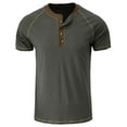 thumbnail image 4 of Mens Shirts Summer Short-sleeved ButtonT-shirt Casual Solid Top Short-sleeved Casual Sports Daily Top Blouse, 4 of 7