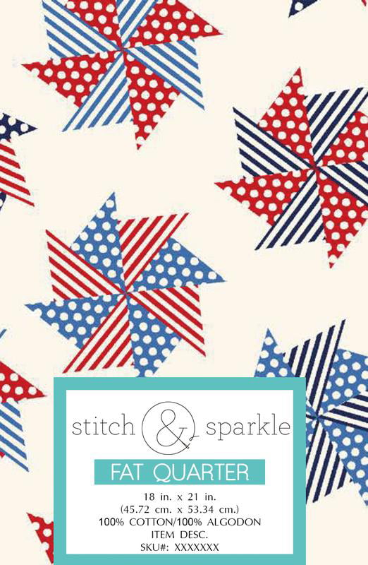 Holiday Fabric 4th of JulyIndependence Day Fat Quarter 3 Piece Bundle 100% Cotton