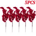 thumbnail image 3 of Rama de bayas artificiales de Navidad, plantas de bayas de acebo rojas, flores falsas, regalo de bricolaje, decoración de ramas de pino, bayas, suministros de decoración del hogar, 3 of 5