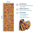 thumbnail image 2 of Purple Green Mushroom Plant Orange Pattern Hot Yoga Mat Towel Non Slip for Hot Yoga - Quick-Drying Yoga Mat Cover with 4 Corner Pockets with Travel Bag - Hot Yoga Towel Non Slip 74"x26", 2 of 6