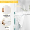 thumbnail image 6 of Turquoise Starfish Coastal No Hook Shower Curtain with Snap in Liner, Waterproof Fabric Shower Curtains, Nautical Summer Ocean Abstract Art Shower Curtain Set Top See Through for Bathroom 72"x84", 6 of 8