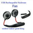 thumbnail image 2 of 3 Speed USB Fans Adjustable for Home Office Tra Rechargeable Wearable Neckband Fan Portable Hand Free Mini Neck Double, 2 of 6