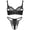 Black, variant on Lingerie Bra and Panty Set for Women Hollow Out 2 Piece Lace Floral Embroidery See Through Underwear Adjustable Straps Babydoll Suit Black XL