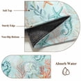 thumbnail image 6 of Round Rugs 5Ft, Teal Red Coastal Round Area Rug Washable Indoor Throw Carpet, Nautical Seahorse Beach Coral Starfish Soft Non Slip Circle Rug for Cabinet Bathroom Home Decor Aesthetic, 6 of 8