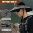 thumbnail image 5 of HOMEYA Wide Brim Sun Hat for Men & Women, Waterproof UV Protection Bucket Bonnie Cap Fishing Hiking Beach Garden, Black, 5 of 9