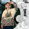 thumbnail image 6 of COEQINE Quarter Zip Sweatshirt for Girls with Collar, Long Sleeve Loose Fit Pullover, Printed Style and Soft Polyester, Machine Washable for 7-8 Years Old, Christmas Tree Leopard Print, 6 of 7