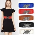 thumbnail image 4 of VISALY Roller Buckle Womens Wide Belts for Dresses | Elastic Belts for Women Stretch Wide Stretch Belts Women's Elastic Belt Versatile Dress Belts Waist Belts for Dresses Stretch Belts | 1 Pack, 4 of 4