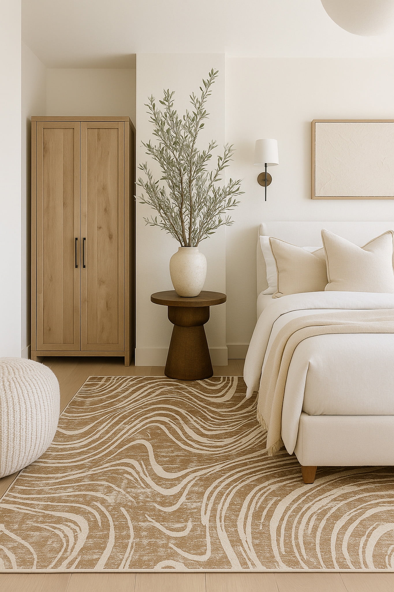 Rug Branch Nomad Abstract Indoor Area Rug, Beige Brown, Coastal - Living Room, Bedroom, Dining Room, and Kitchen