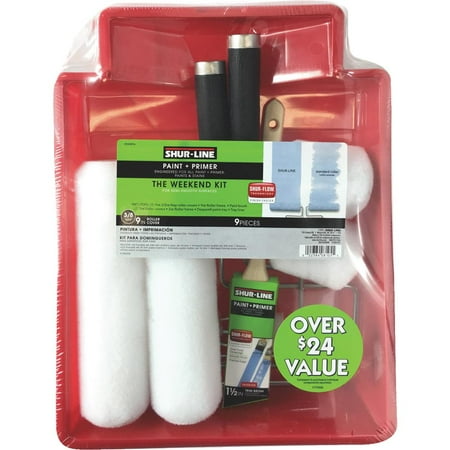 Shur-Line 8105RFN 9 Pieces Paint Roller Kit, (Best Paint Roller Cover For Interior Walls)